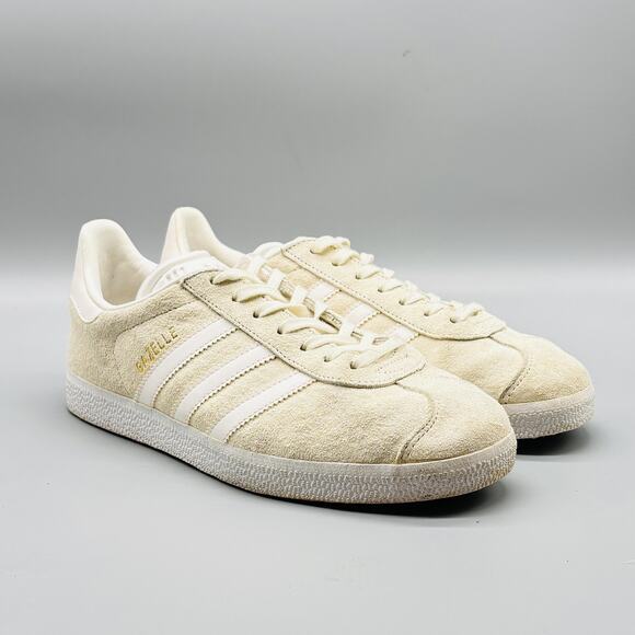 Adidas Originals Shoes Womens 6.5 Beige Suede Gazelle Classic Low Top Sneakers - Picture 2 of 13